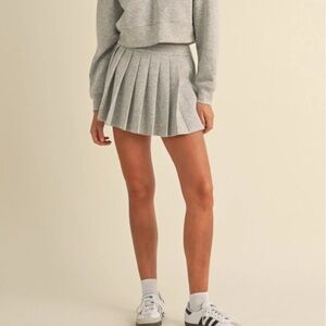 MARBLE Heather Scuba Peated Gray Skater Skirt size Large